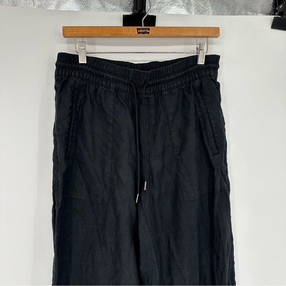 Athleta Black Retreat Linen High Rise Wide Leg Pants Small - Picture 3 of 7